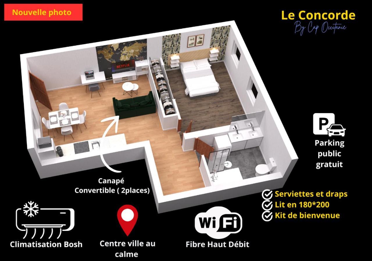 Le Concorde-wifi-clim-parking-3etoiles-ockeys * Bram
